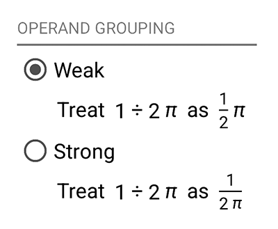 a screenshot from HiperCalc settings